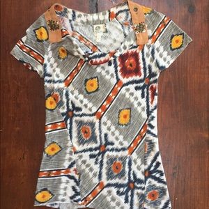 🌞🌛✨Cute Tribal Pattern Top with Beads Tiny
